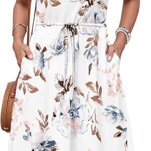 Sleeveless Sundress Women’s Summer Casual Swing Midi Dress with Pockets